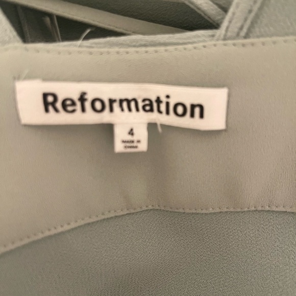 Reformation Rosalind Green Sleeveless Plunge Gown - Picture 9 of 10